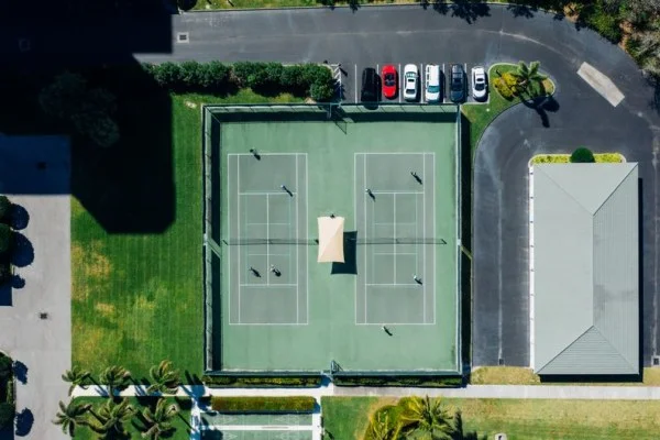 tennis court aerial